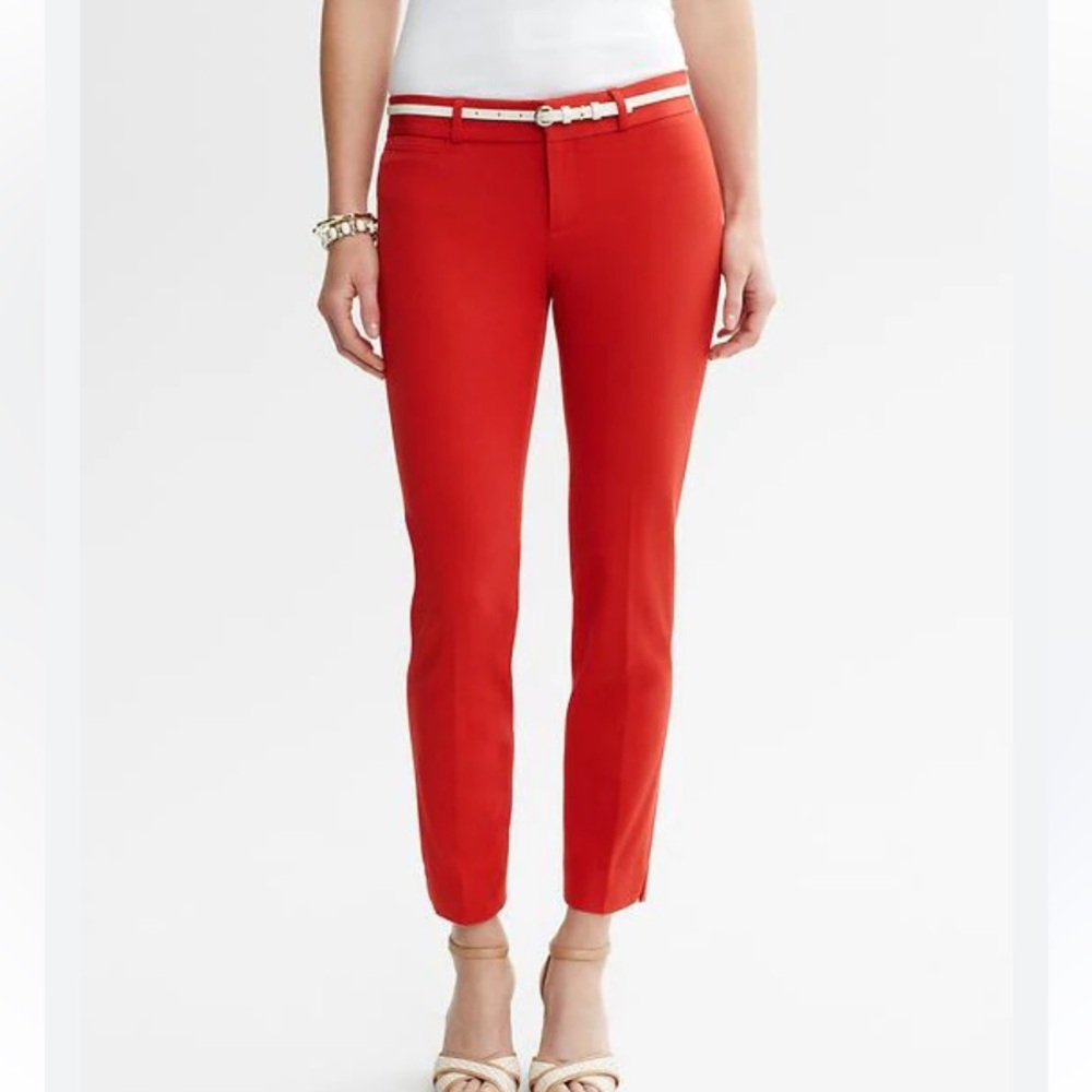 Banana Republic Red SLOAN-FIT SLIM ANKLE PANT Size 8